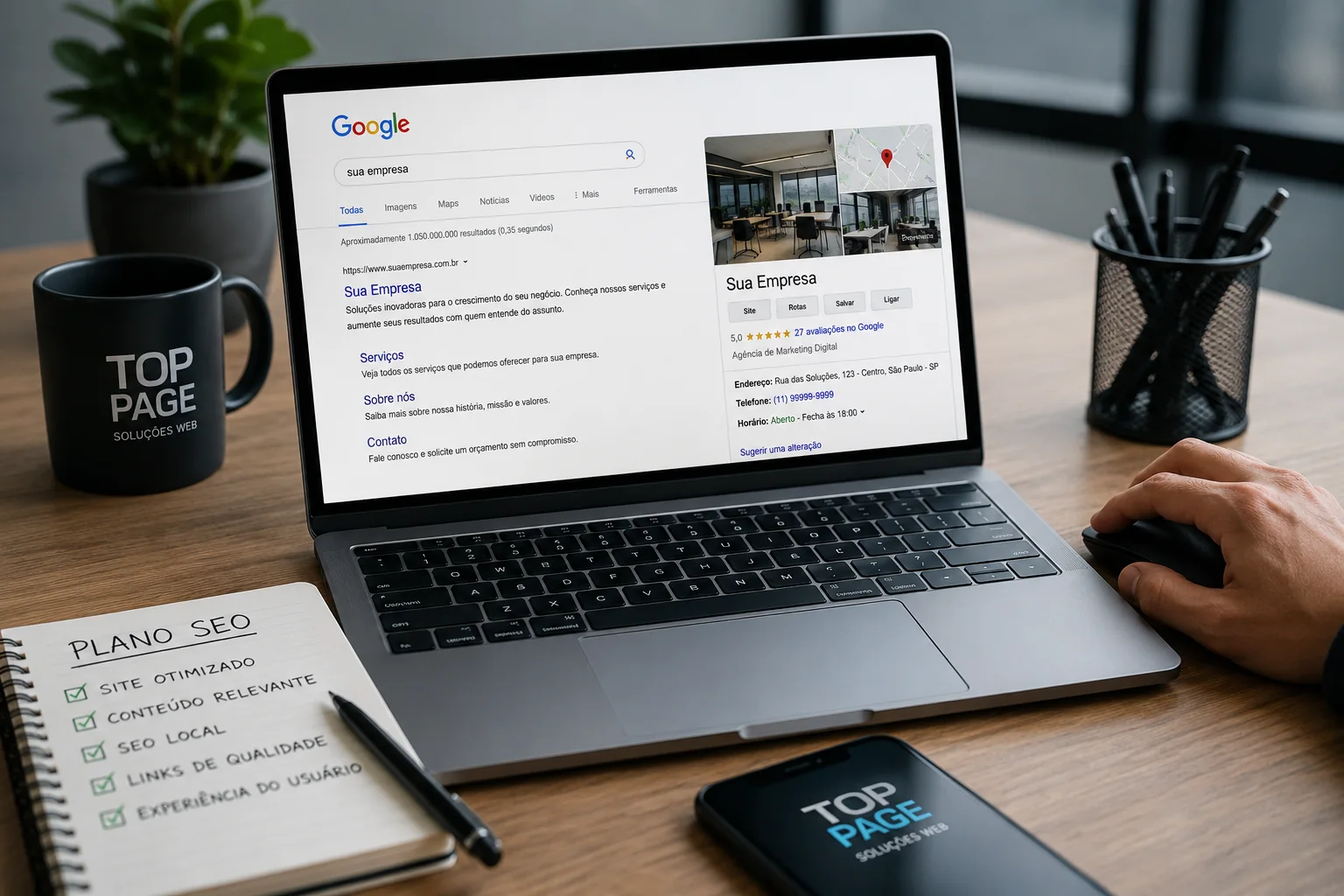 Ilustração de checklist para orçamento de site profissional